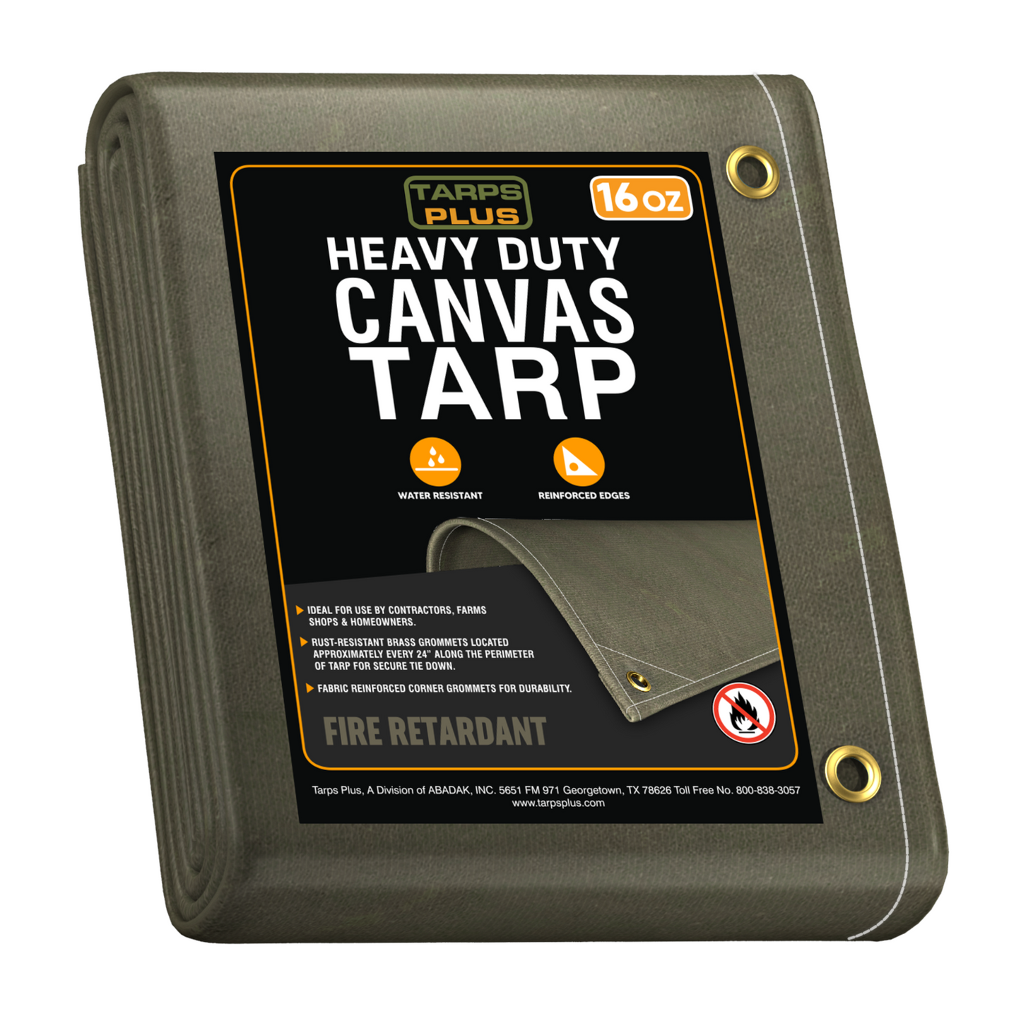 Heavy-Duty Flame Retardant Cotton Canvas Tarp – CPAI-84 Certified, Water-Resistant & Reinforced for Outdoor Durability