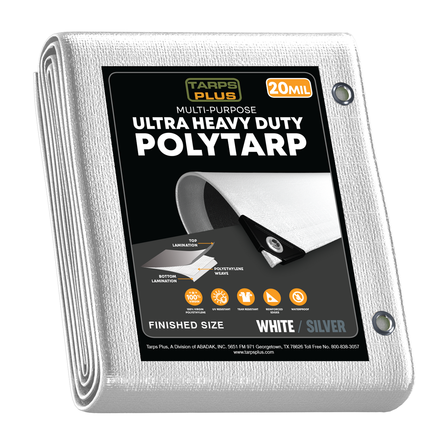 Ultra Heavy Duty White/Silver Poly Tarp – Maximum Strength, Waterproof, UV Resistant, Heavy-Duty Protection for Extreme Conditions