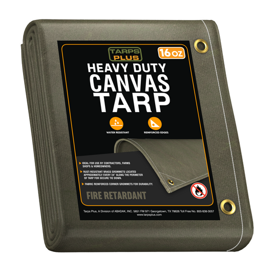 Heavy-Duty Flame Retardant Cotton Canvas Tarp – CPAI-84 Certified, Water-Resistant & Reinforced for Outdoor Durability