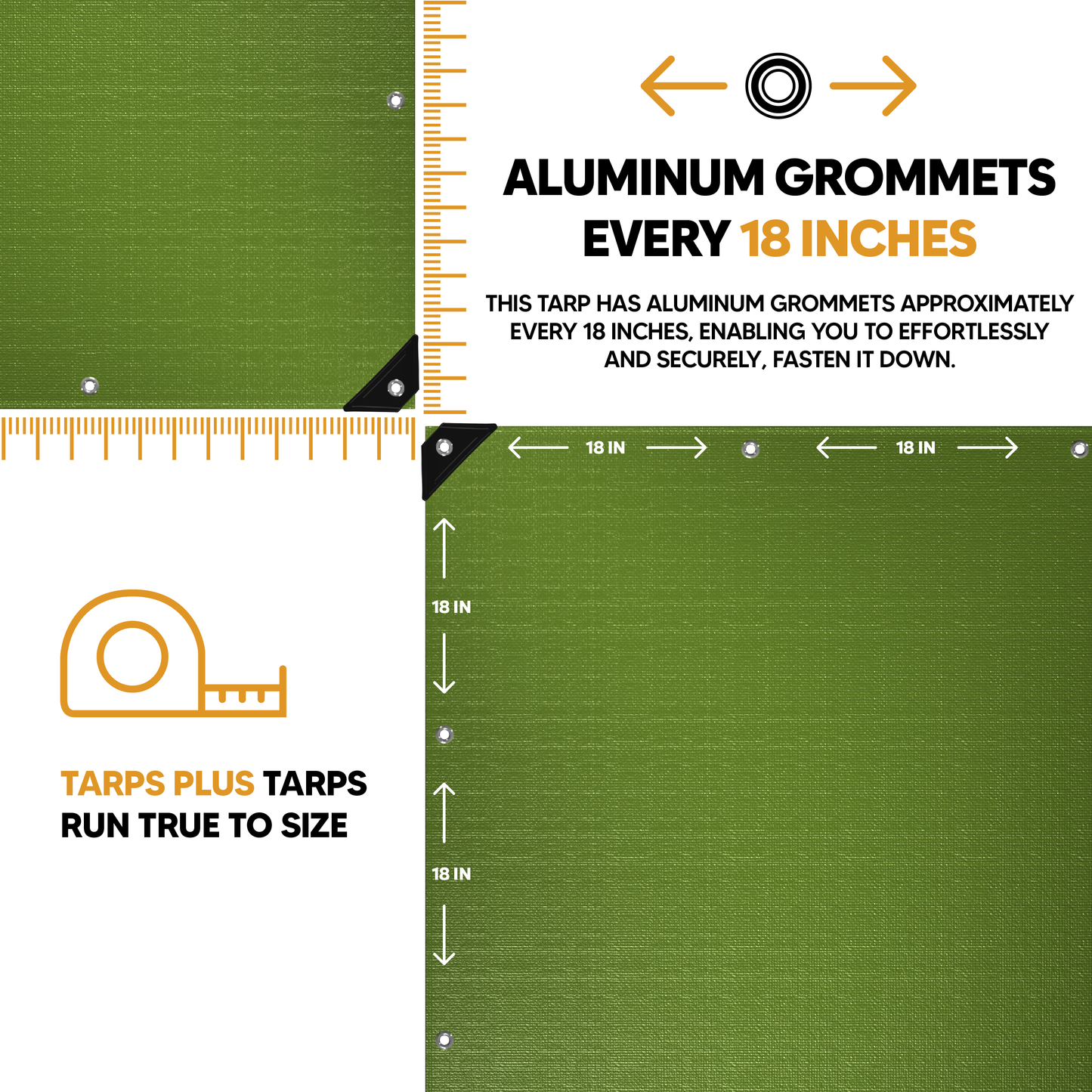 Heavy Duty Green Poly Tarp – Tough, Waterproof, UV Resistant, Ideal for Versatile Outdoor Protection