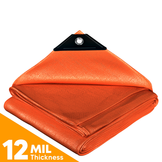 Heavy Duty Orange Poly Tarp – Durable, Waterproof, UV Resistant, Perfect for Heavy Outdoor Use