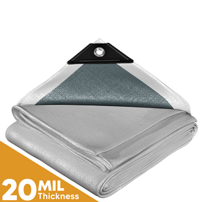 Ultra Heavy Duty White/Silver Poly Tarp – Maximum Strength, Waterproof, UV Resistant, Heavy-Duty Protection for Extreme Conditions